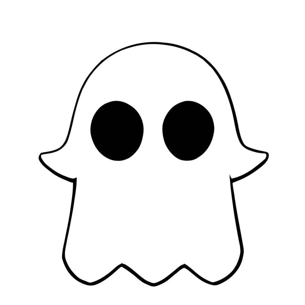 Black and White Spooky Ghost vector