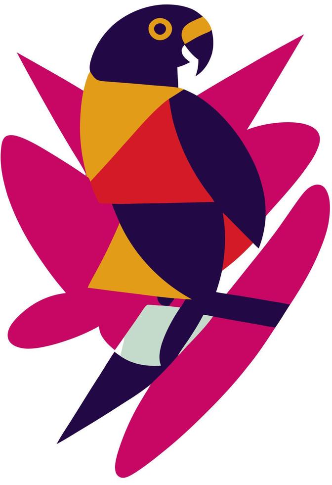 Colorful Cartoon Parrot Illustration vector