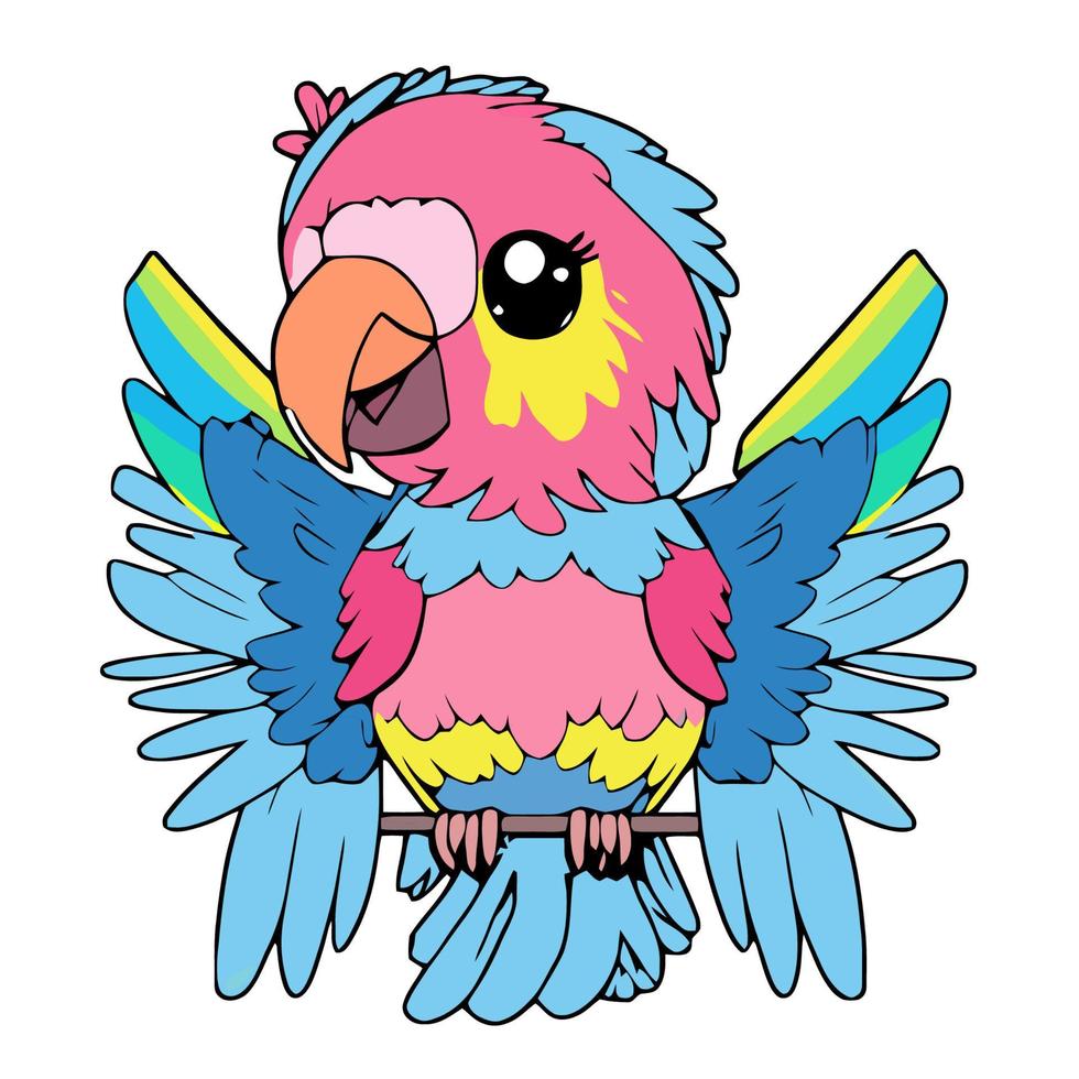 ilustración bastante colorida del guacamayo vector