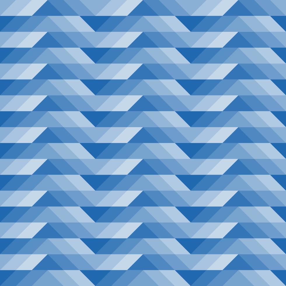 Diamond glass reflection geometric gradient seamless pattern. Simple flat illustration of a parallelogram and geometric triangle. Gradation blue color. For wallpaper, background, and printing motifs. vector