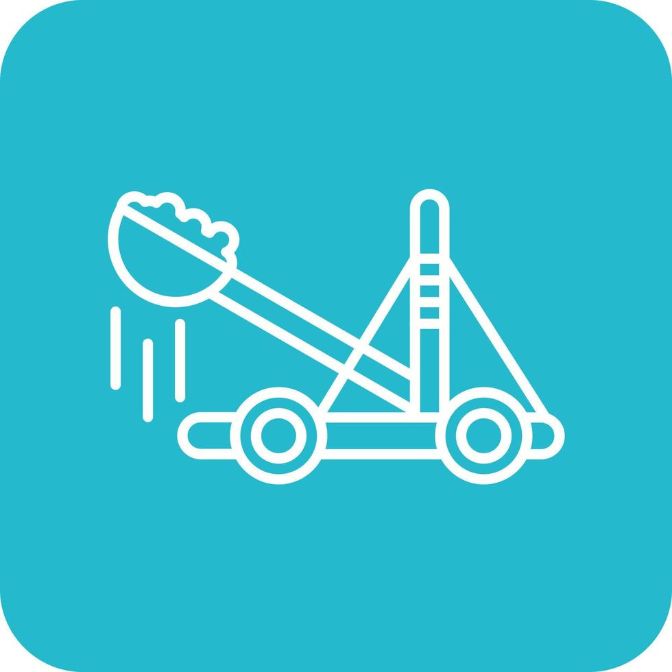 Catapult Line Round Corner Background Icons vector