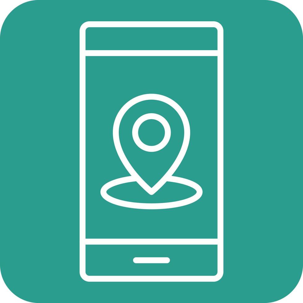 GPS Line Round Corner Background Icons vector