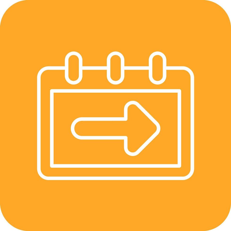 Next Week Line Round Corner Background Icons vector