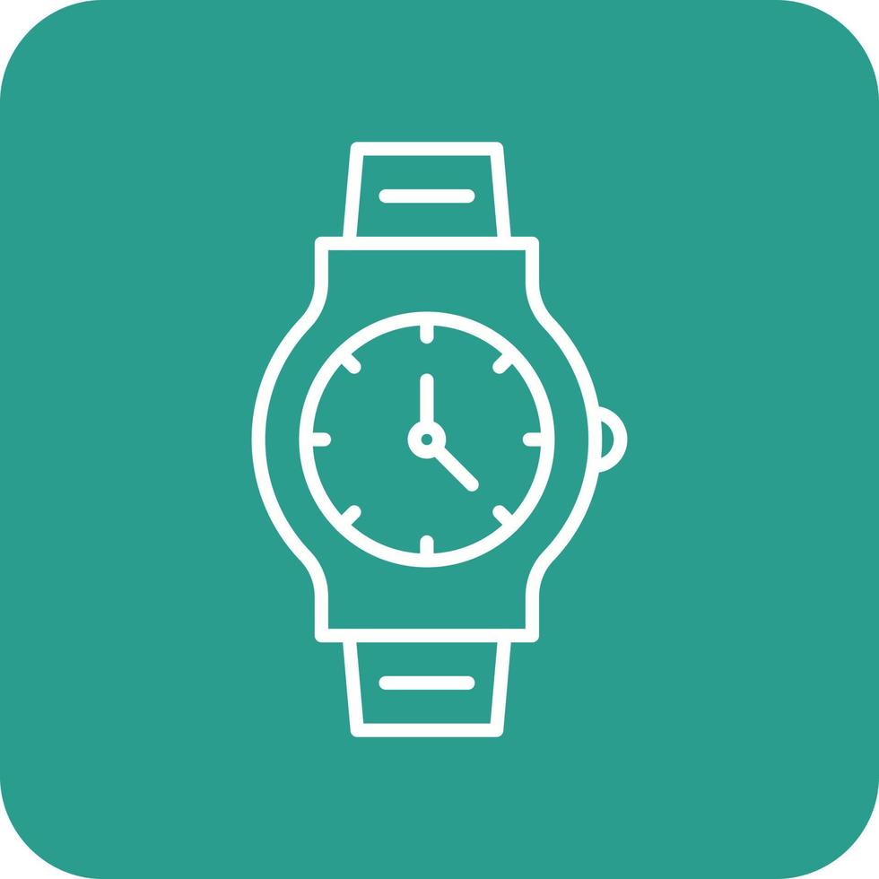 línea de reloj de pulsera iconos de fondo de esquina redonda vector