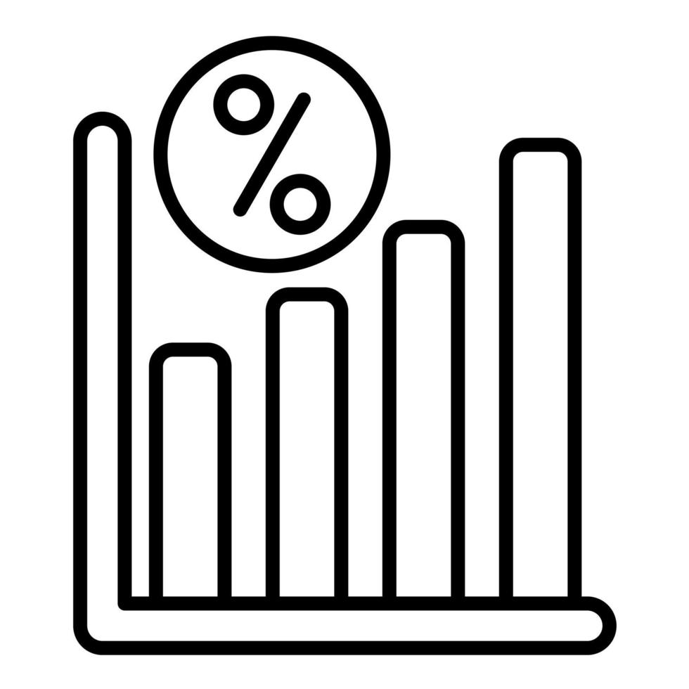 Fixed Interest Rate Line Icon vector