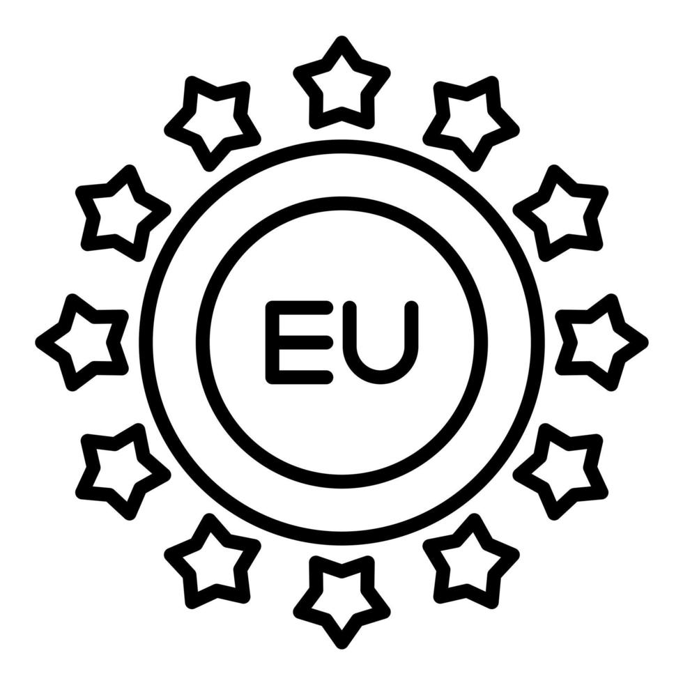 Eu Line Icon vector