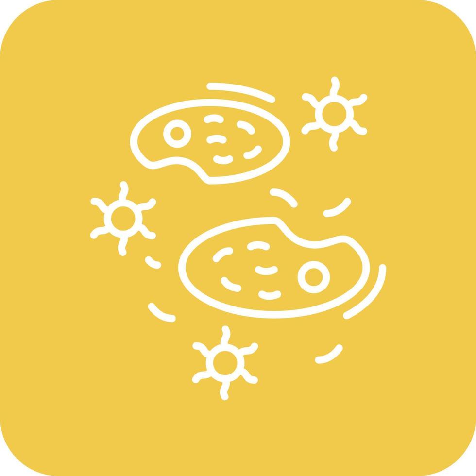 Microbe Line Round Corner Background Icons vector