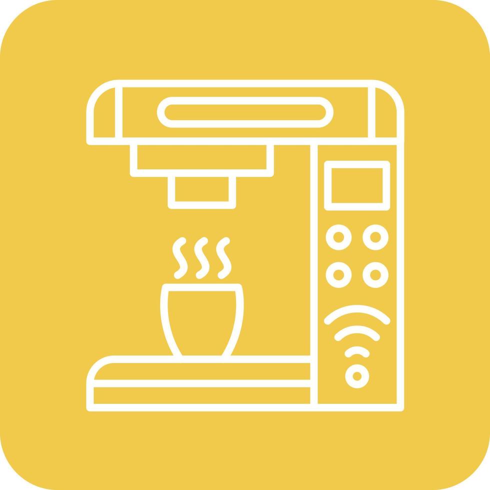Smart Coffee Machine Line Round Corner Background Icons vector