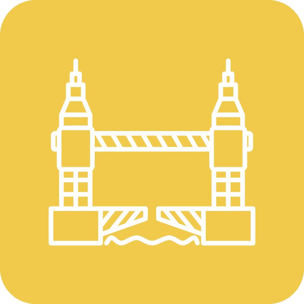 Tower Bridge Line Round Corner Background Icons vector