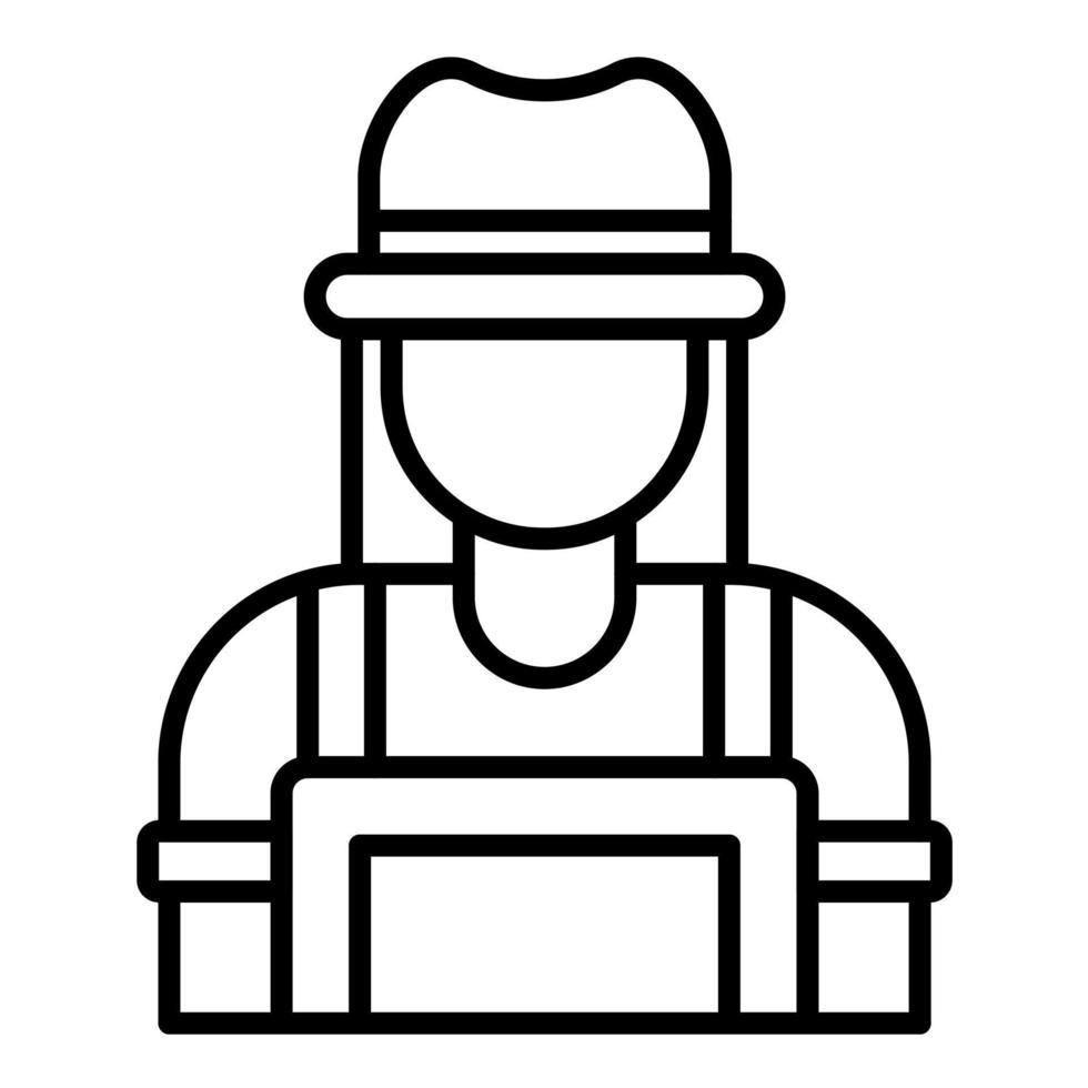 Farmer Female Line Icon vector