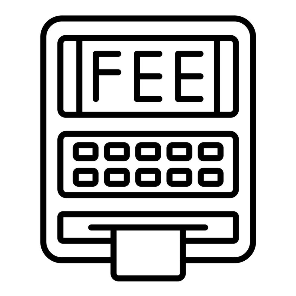 Atm Fees Line Icon vector