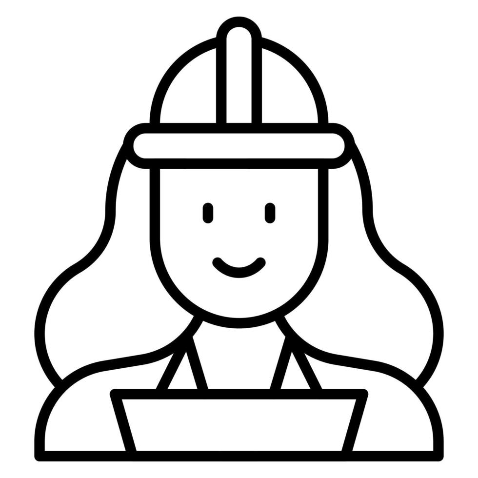 Qa Engineer Female Line Icon vector