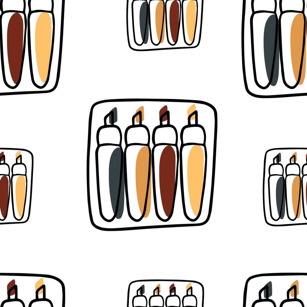Seamless pattern  Doodle Textmarker, marker, stationery, office vector