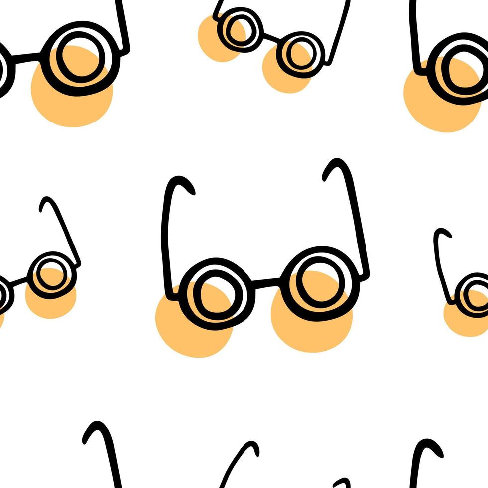 Seamless pattern Doodle glasses, reading, hand drawn vector