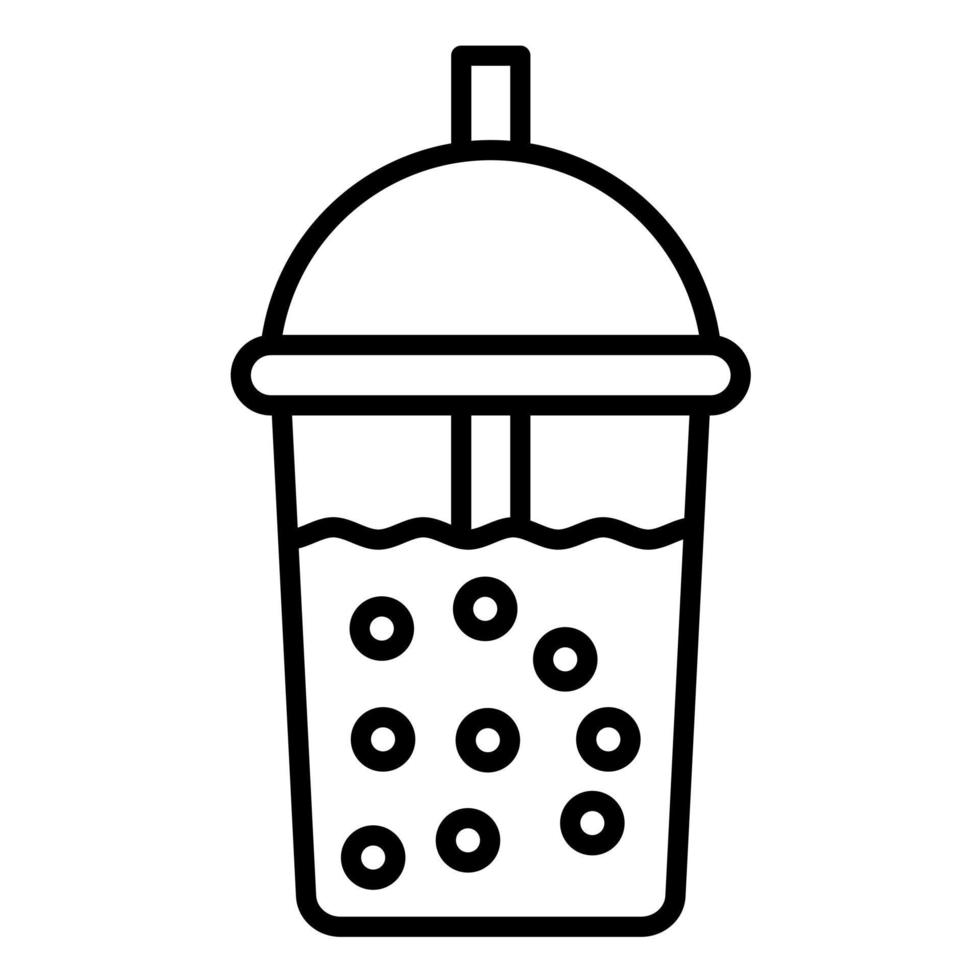 icono de línea de té de burbujas vector