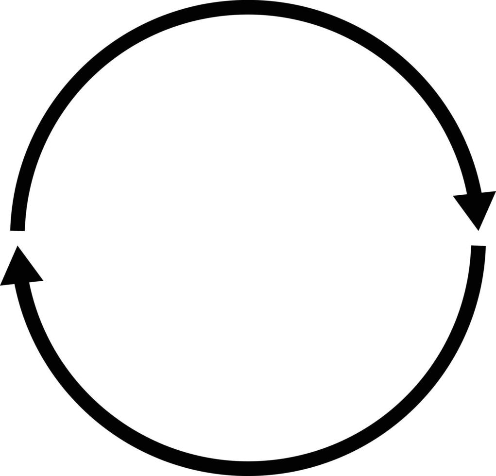 Two round thin arrows in a circle icon on white background. Two arrow spin sign. flat style. vector