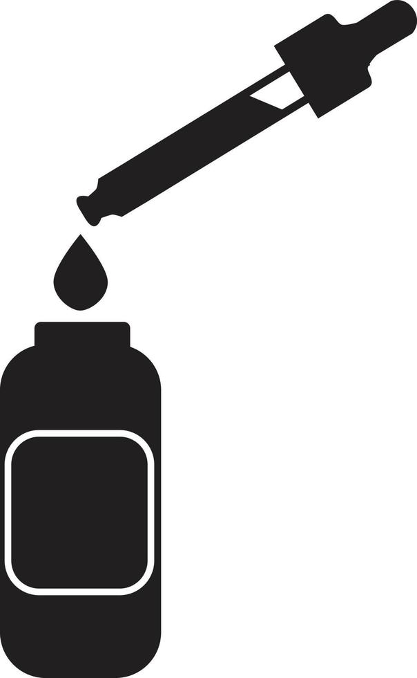 Serum icon on white background. Dropper bottle with serum or oil. Serum or essential oil sign. flat style. vector