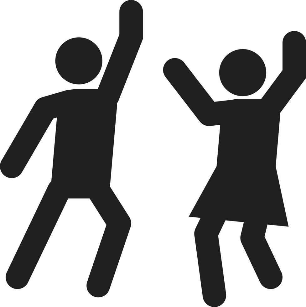 icono de baile de hombre y mujer sobre fondo blanco. signo de pareja de baile. estilo plano vector