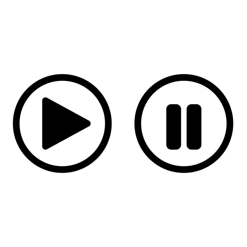 Play and pause button icon. vector