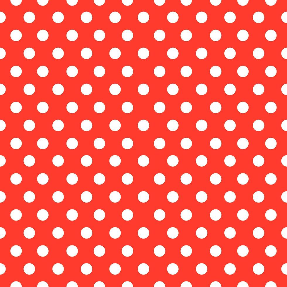 White polka dots on red background. vector