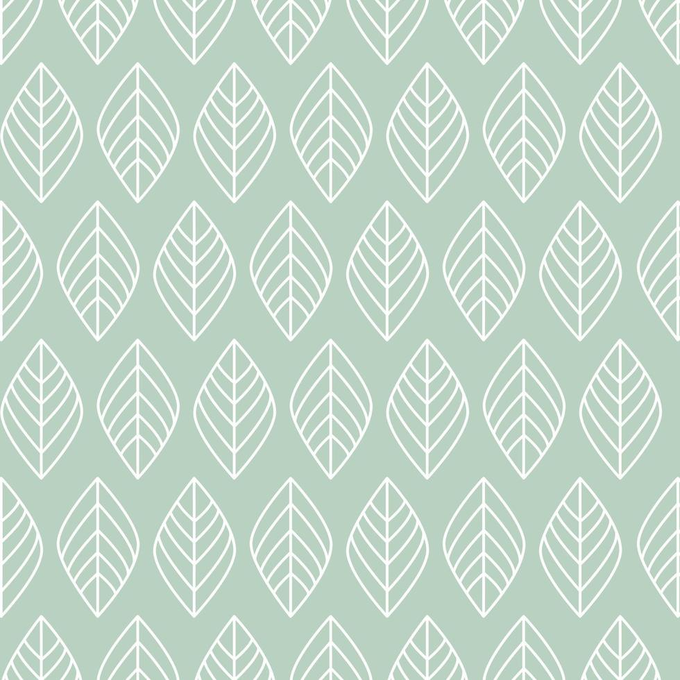 Geometric leaves pattern on green background. vector