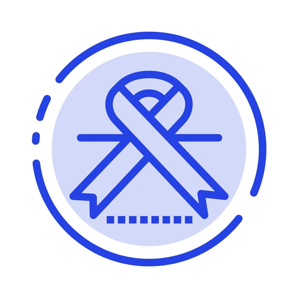 Cancer Oncology Ribbon Medical Blue Dotted Line Line Icon vector