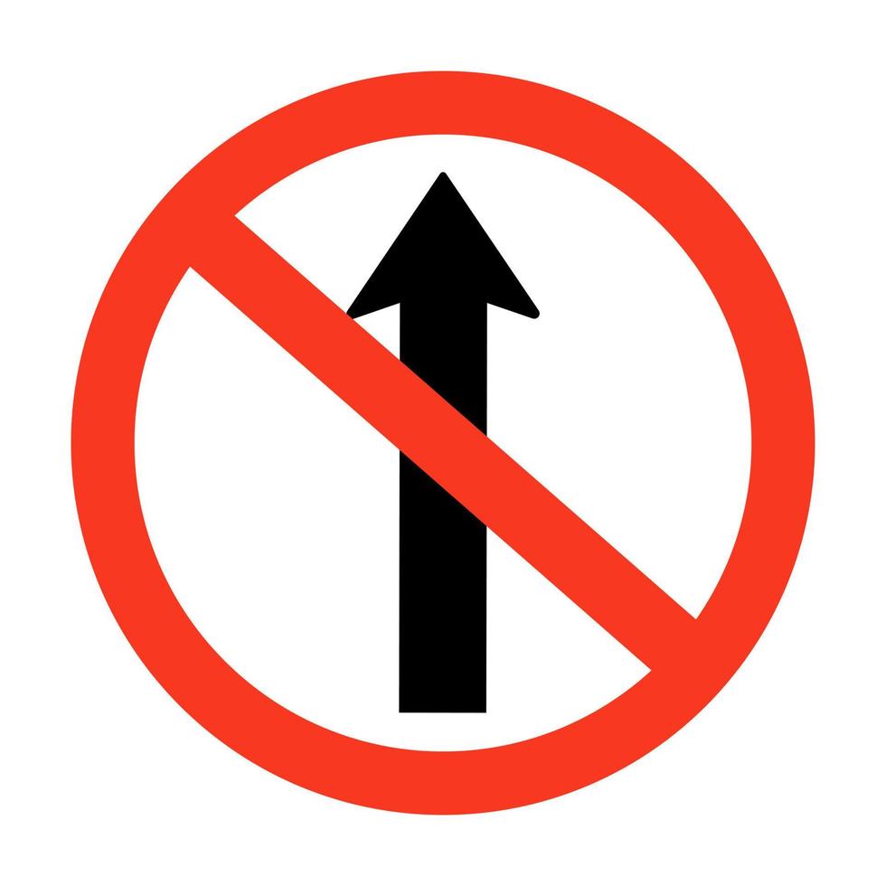 Do not go straight traffic sign. vector