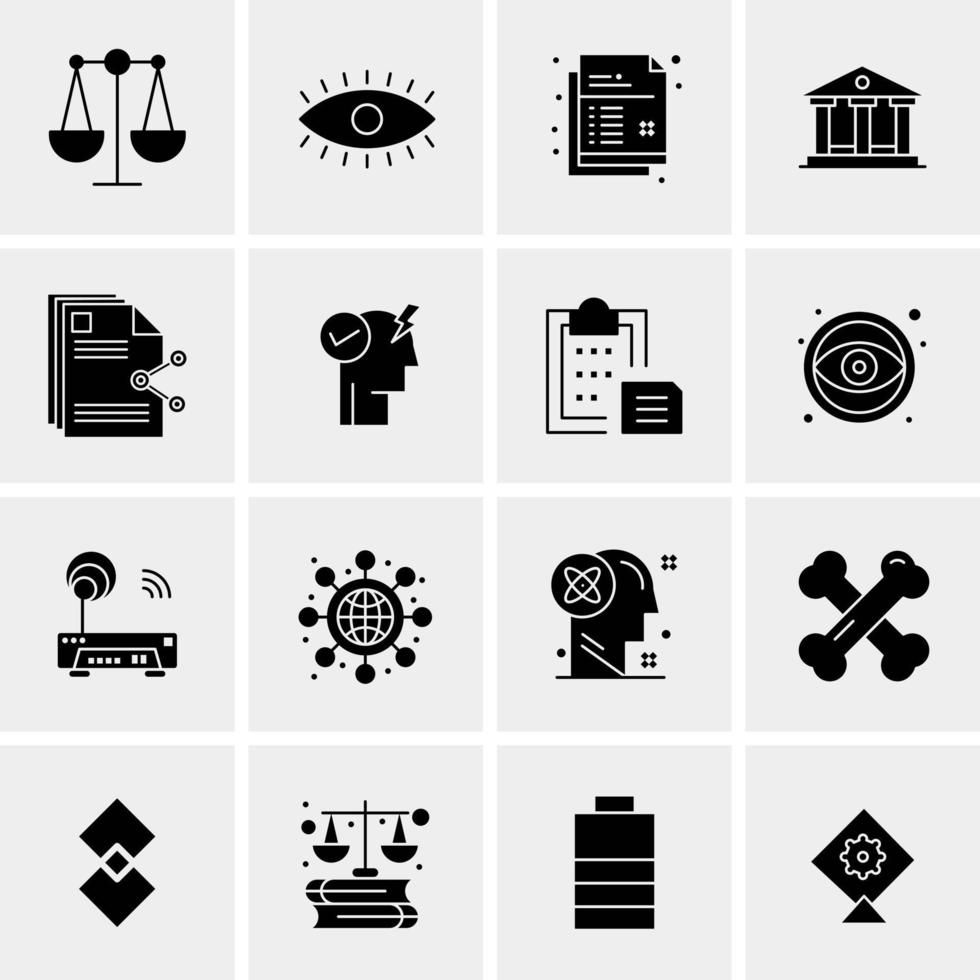 16 iconos de negocios universales vector ilustración de icono creativo para usar en proyectos relacionados con la web y dispositivos móviles