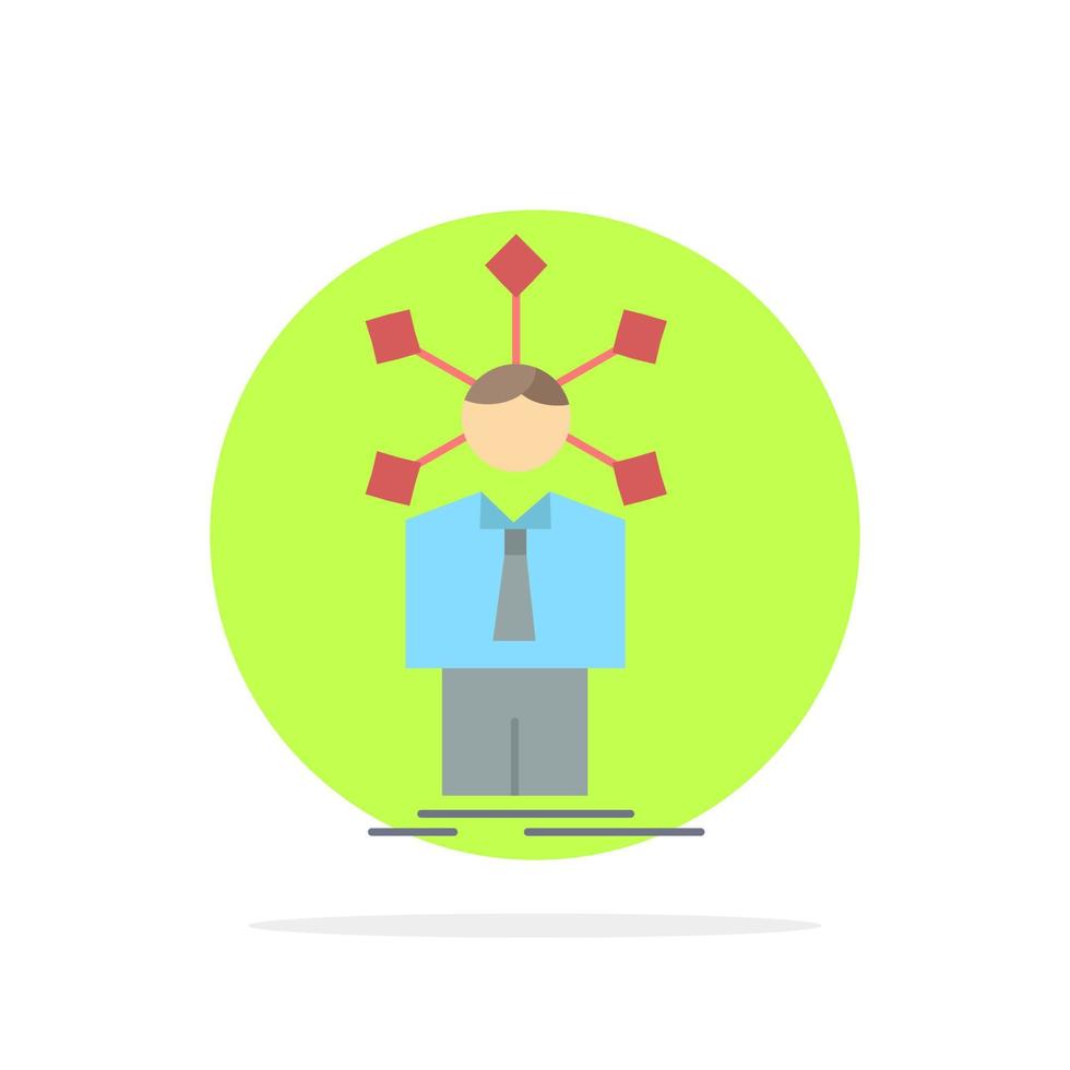 development human network personality self Flat Color Icon Vector