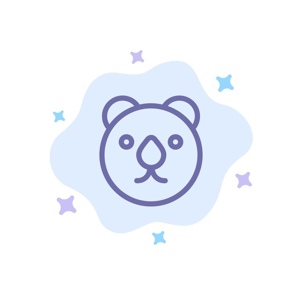 oso cabeza depredador icono azul sobre fondo de nube abstracta vector