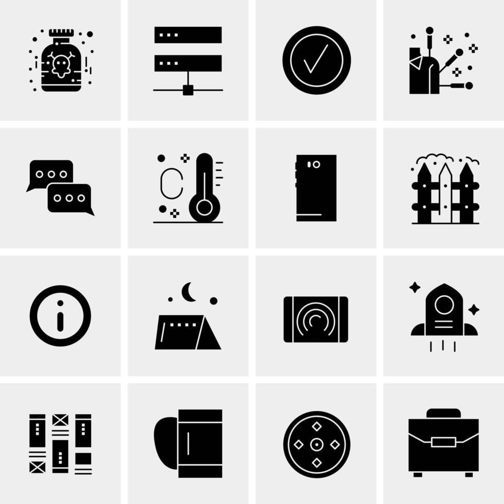 16 iconos de negocios universales vector ilustración de icono creativo para usar en proyectos relacionados con la web y dispositivos móviles