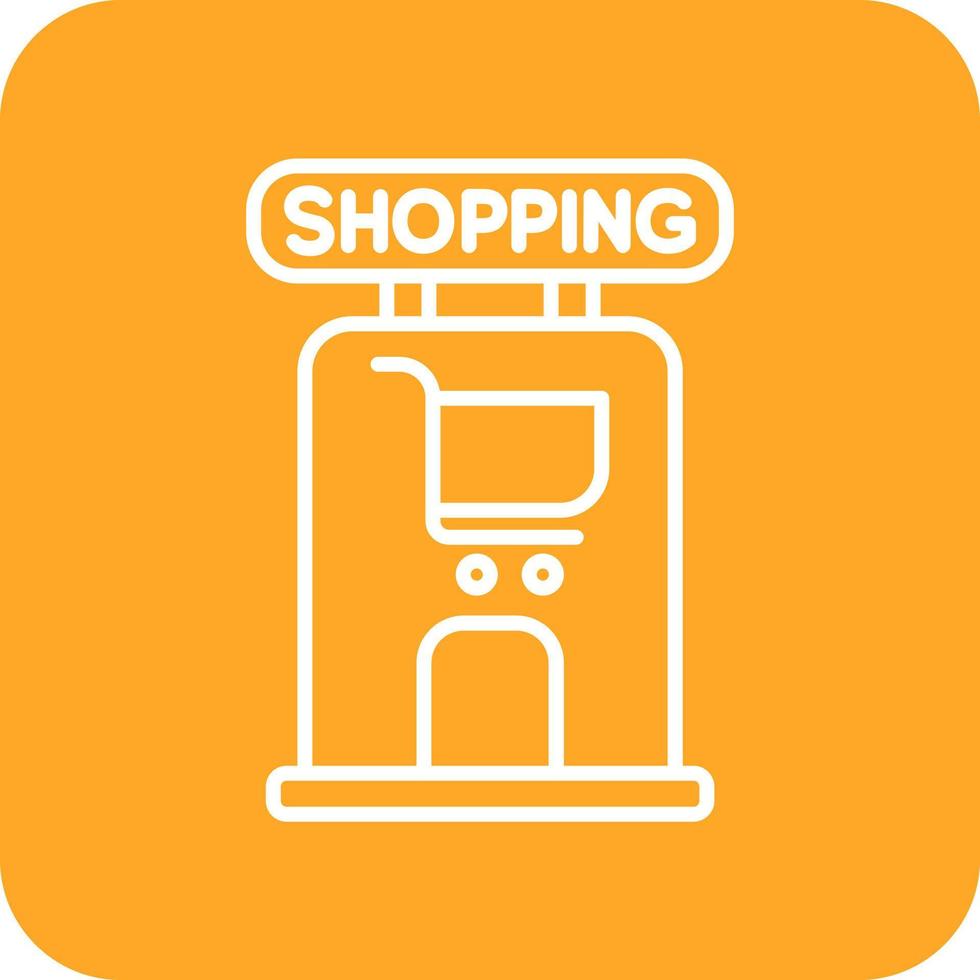 Shopping Center Line Round Corner Background Icons vector