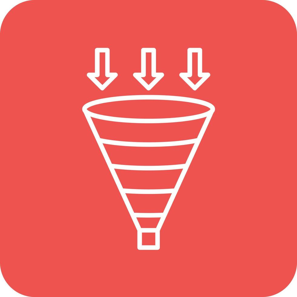 Funnel Chart Line Round Corner Background Icons vector