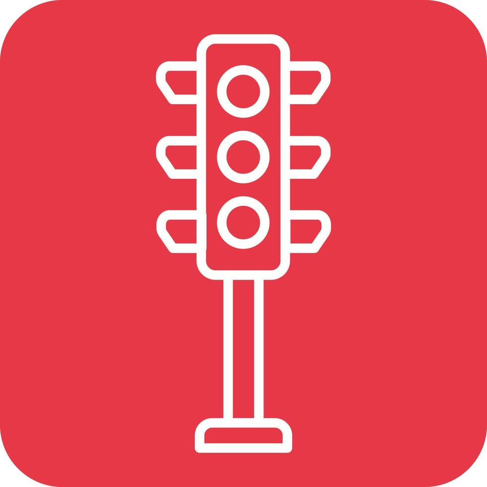 Traffic Lights Line Round Corner Background Icons vector