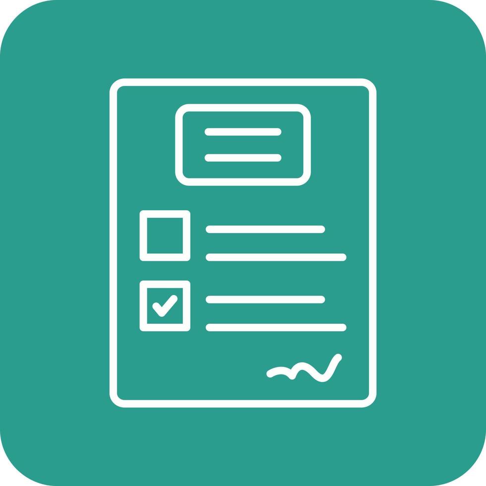 Exam Line Round Corner Background Icons vector