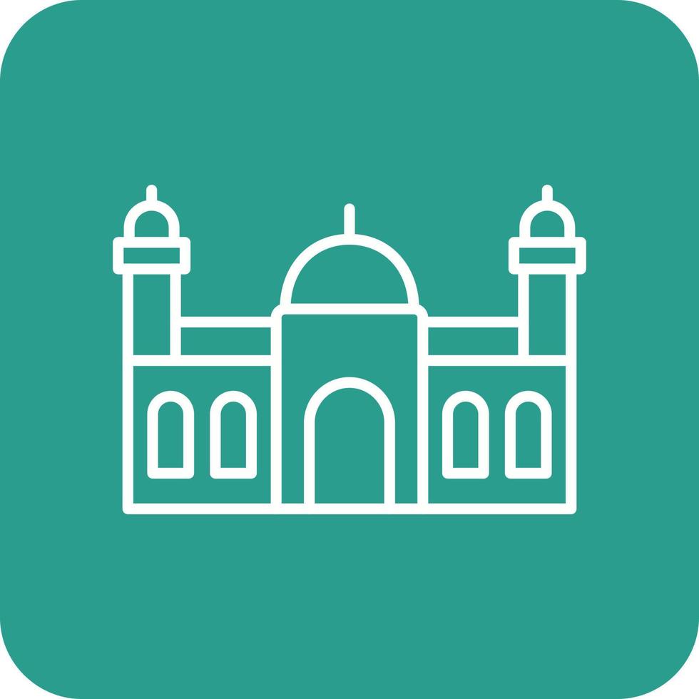 Mosque Line Round Corner Background Icons vector
