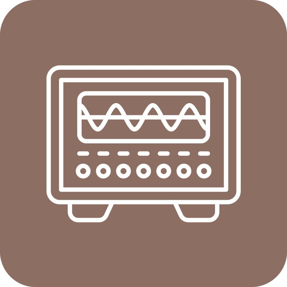 Oscilloscope Line Round Corner Background Icons vector