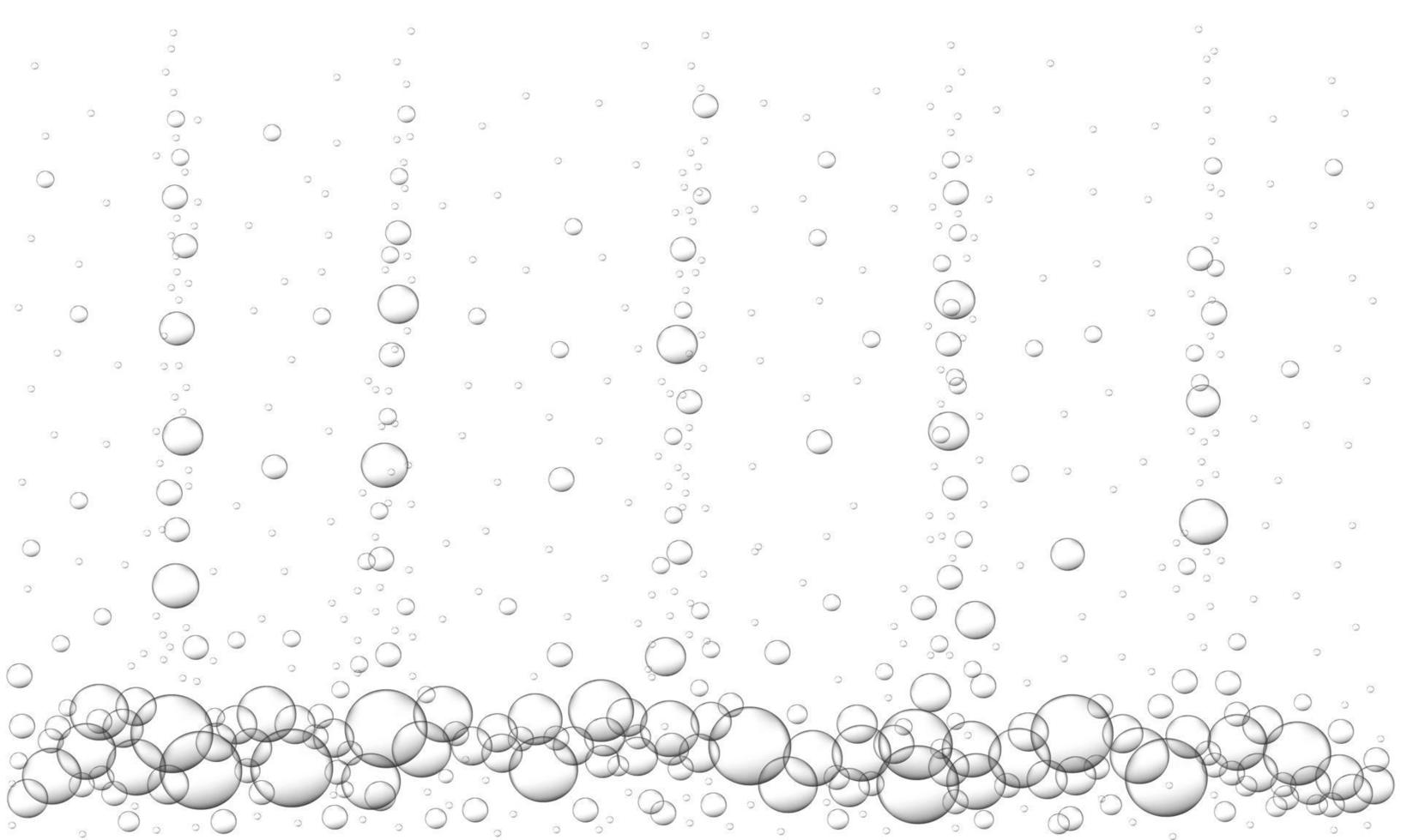 Water air bubbles background. Fizzy carbonated drink texture, beer, lemonade, cola, sparkling wine. Sea or aquarium underwater stream vector
