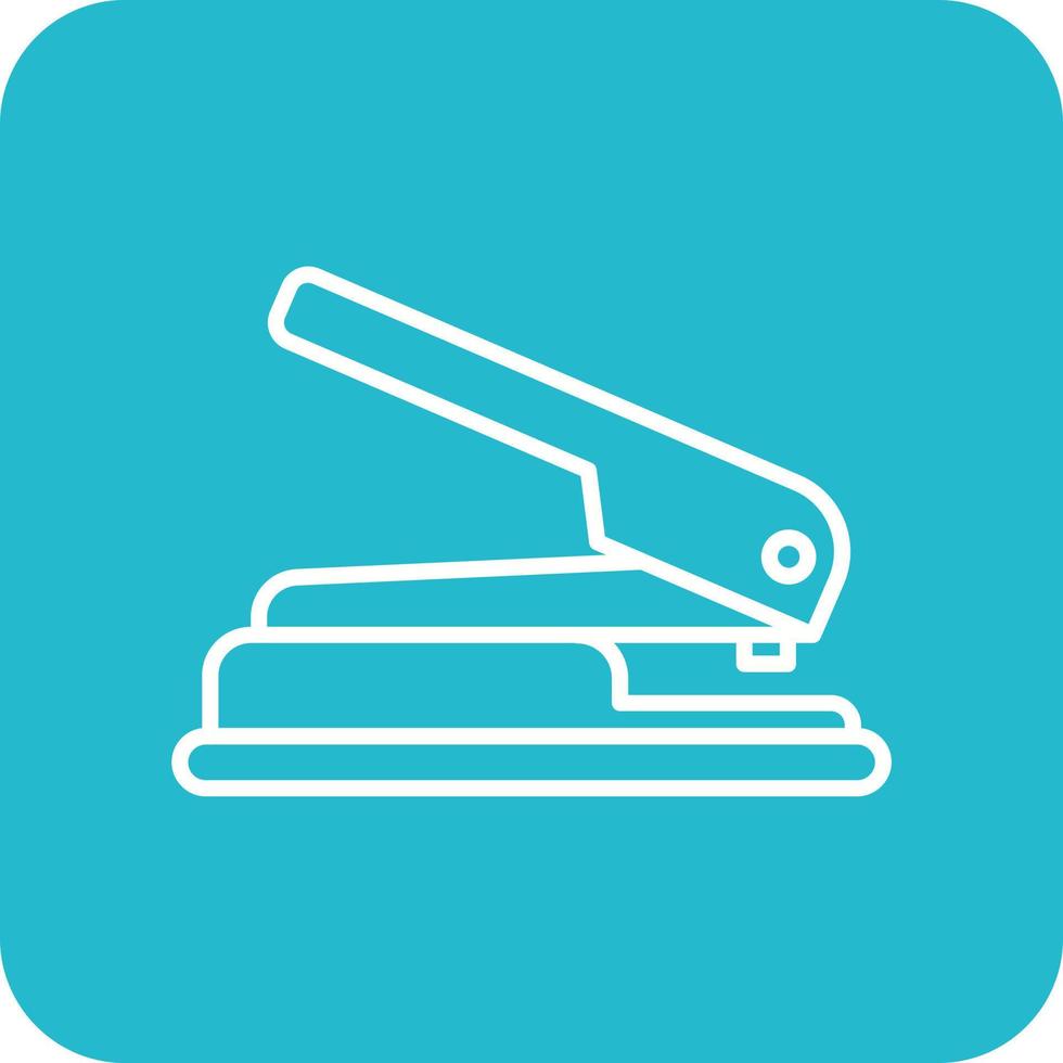 Hole Puncher Line Round Corner Background Icons vector