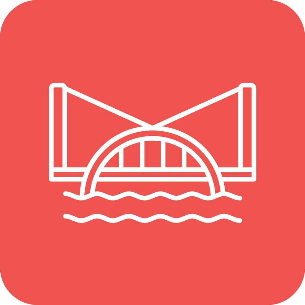 Water Bridge Line Round Corner Background Icons vector