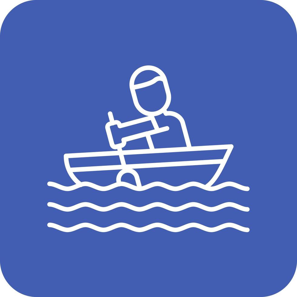 Rowing Line Round Corner Background Icons vector