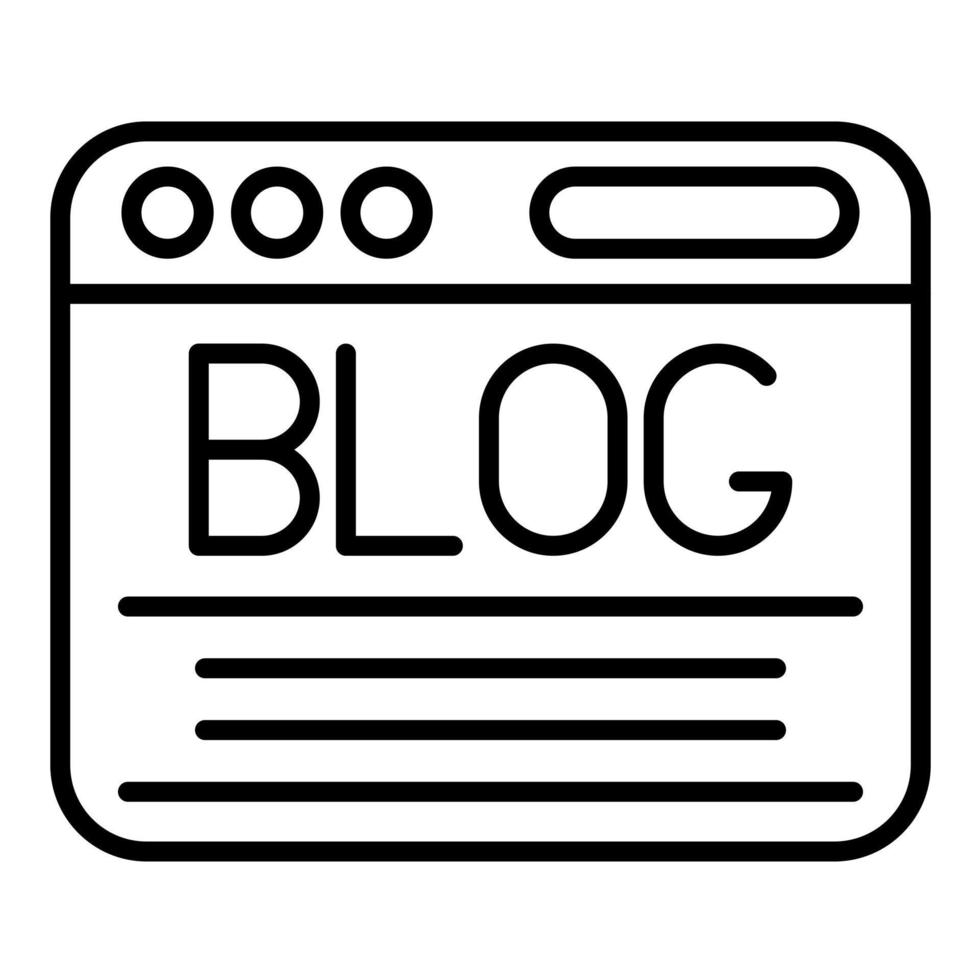 icono de línea de blog vector