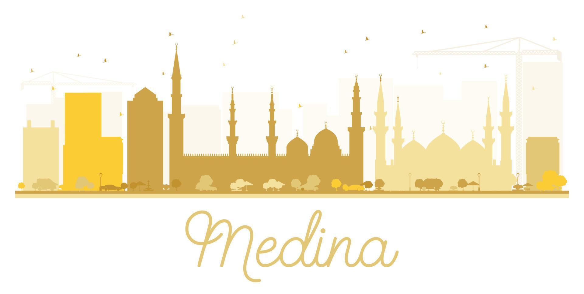 Medina City skyline golden silhouette. vector