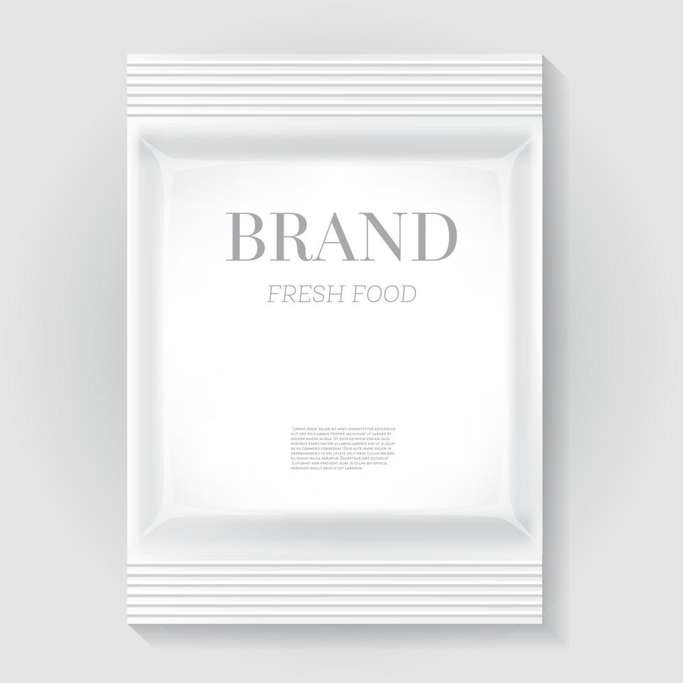 White Blank Food Snack Bag with Copy Space. vector