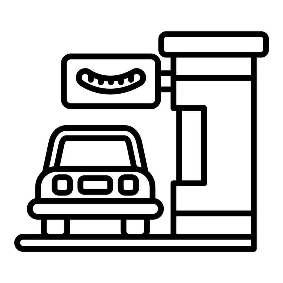 Drive Thru Line Icon vector