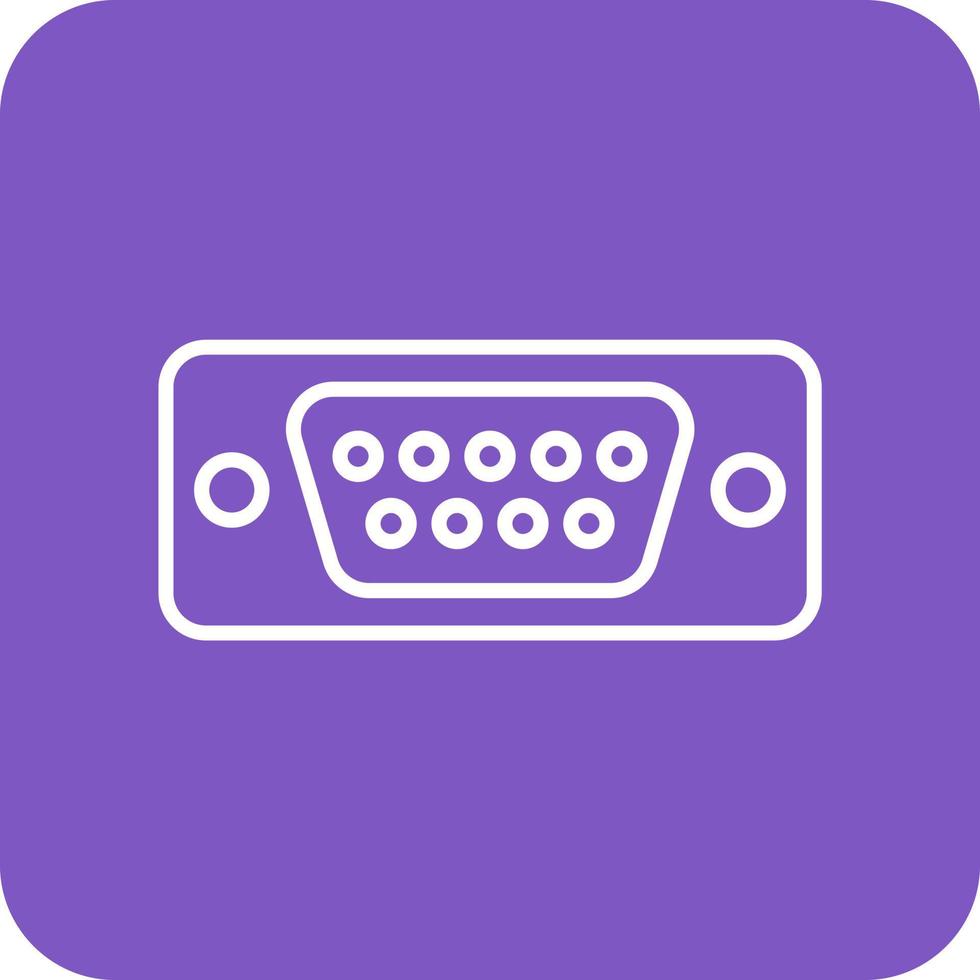 Vga Port Line Round Corner Background Icons vector