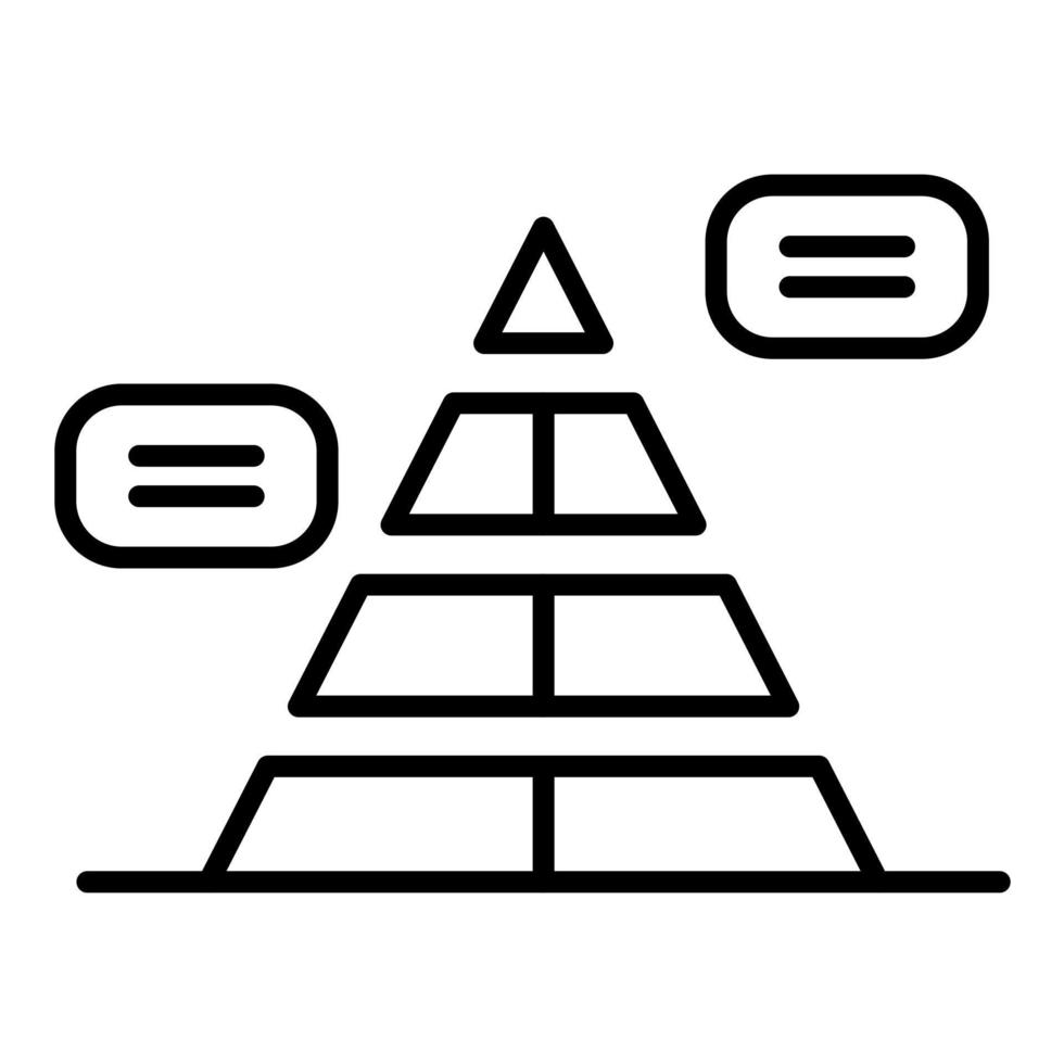 icono de línea piramidal vector