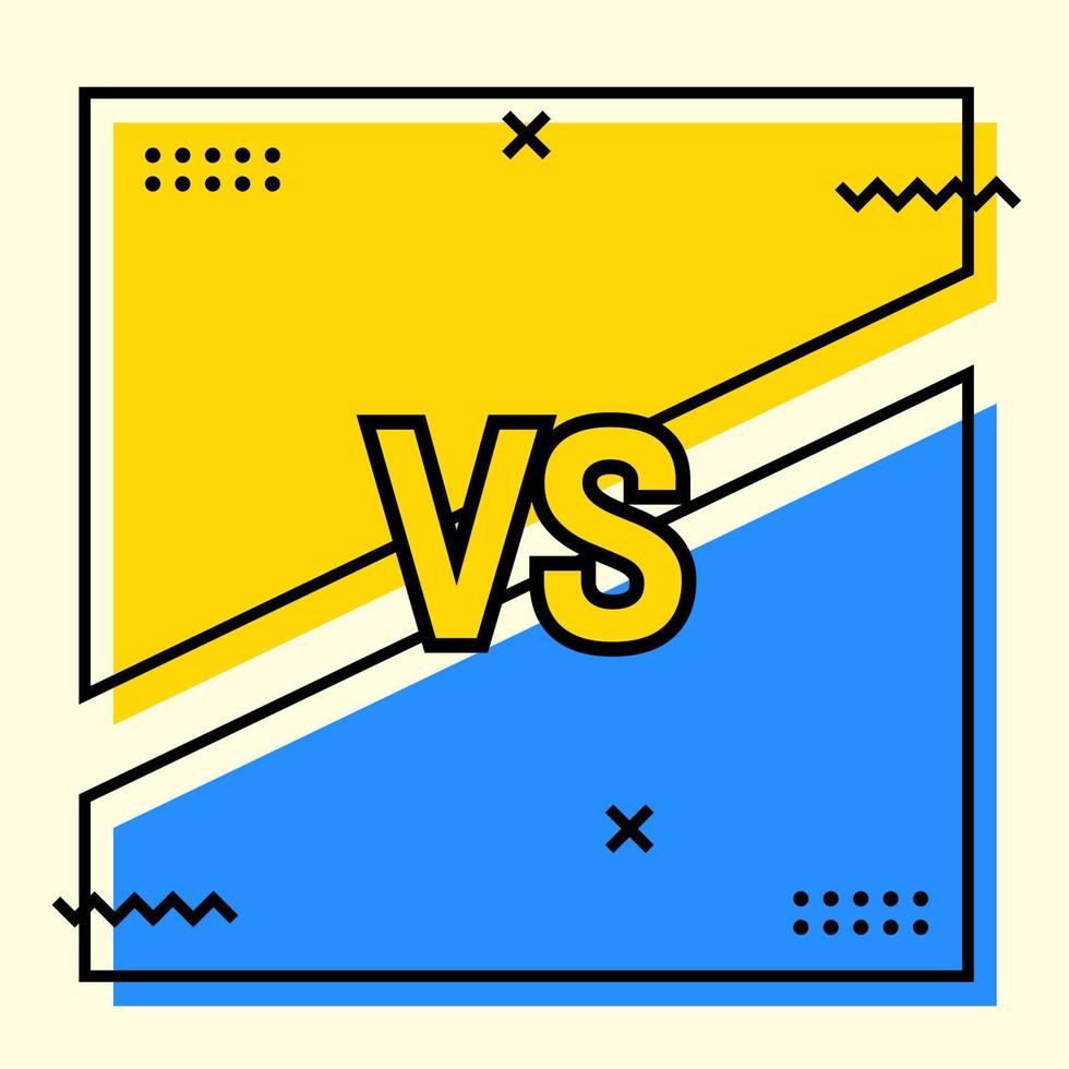 Vs or versus poster concept in simple design style. Battle background illustration. vector