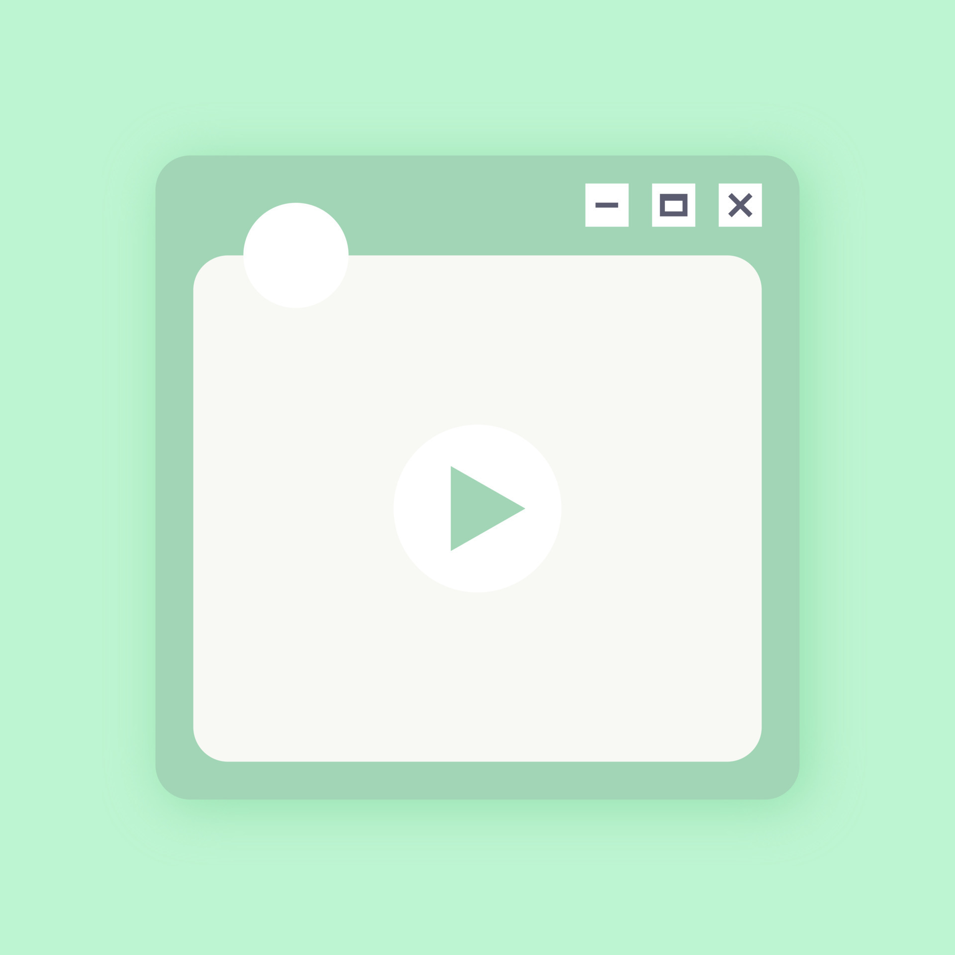 Square video player for social media application interface short video