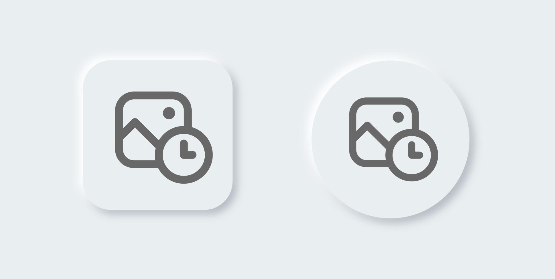 Temporary line icon in neomorphic design style. Limited time signs vector illustration.